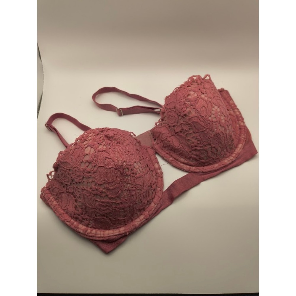 Victoria's Secret Very Sexy Lined Balconette Bra 34D Rose Lace